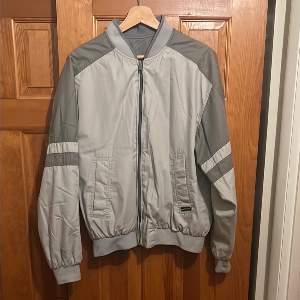 Vintage Members Only Men's Gray Bomber Jacket